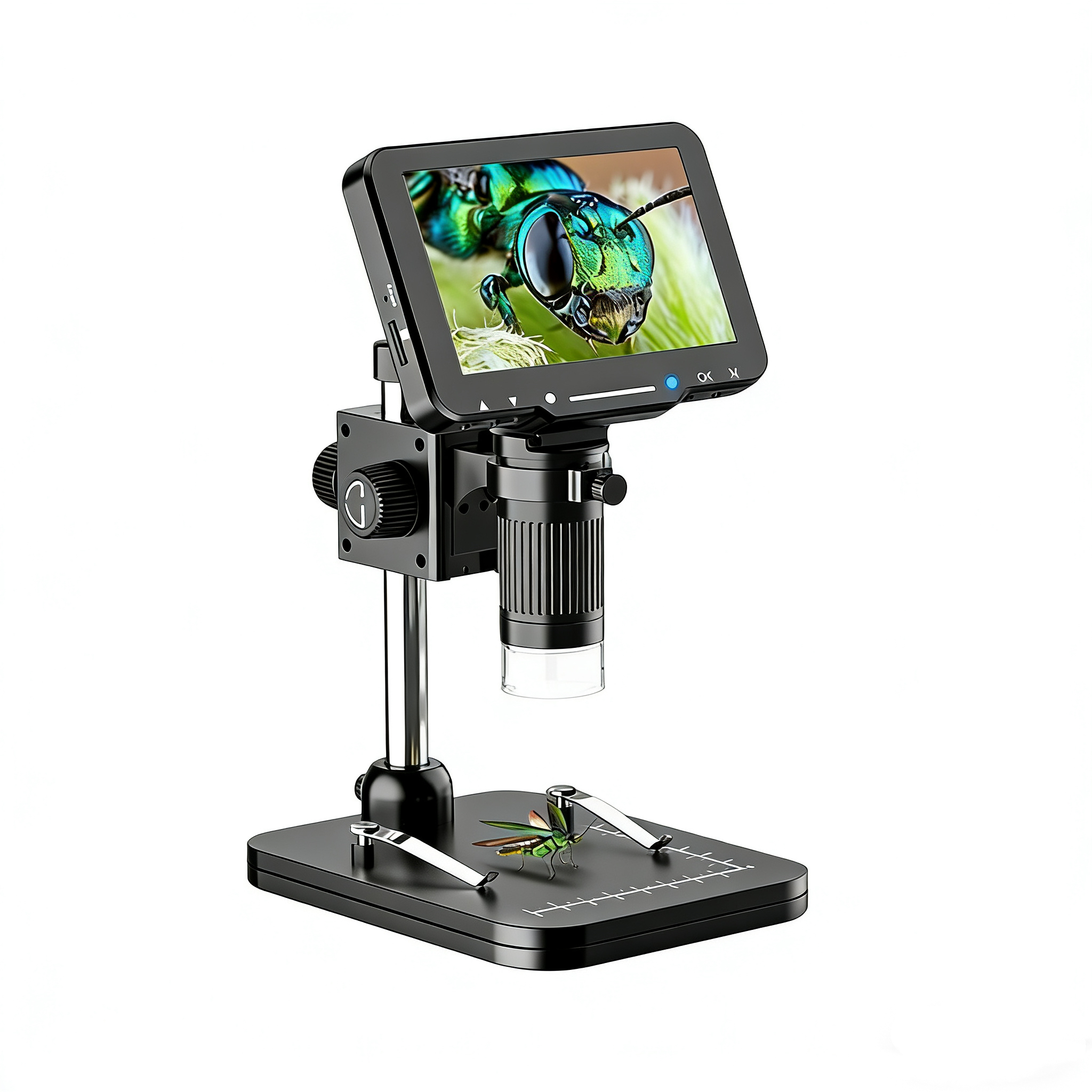 Electron microscope with screen 5-inch high-definition