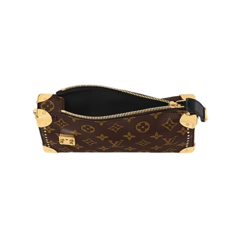 Louis Vuitton Women's Brown Monogram Handbag with Calfskin Trim and Detachable Strap