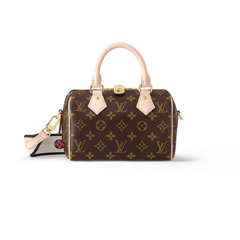 Louis Vuitton Women's Coated Canvas Handbag with Calfskin Leather Trim