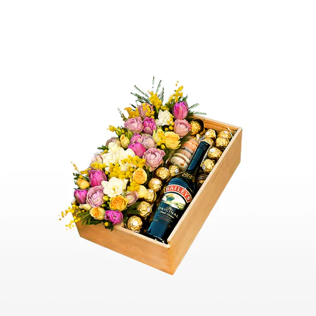 Fresh Flowers Baileys Irish Cream Chocolate Box
