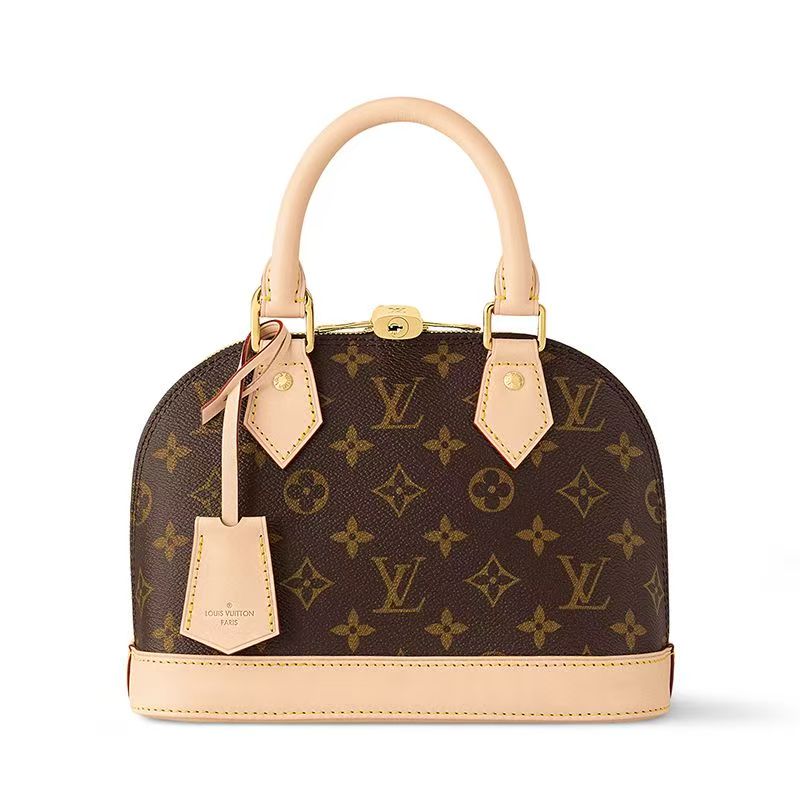 Louis Vuitton 2024 New Arrival Women's Brown Monogram Canvas Shoulder Bag with Gold-Tone Padlock and Strap