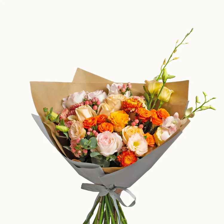 Fresh Flowers Sunlight Peach Bouquet