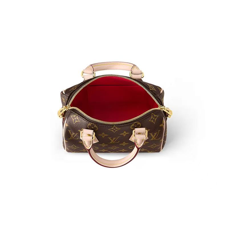 Louis Vuitton Women's Coated Canvas Handbag with Calfskin Leather Trim