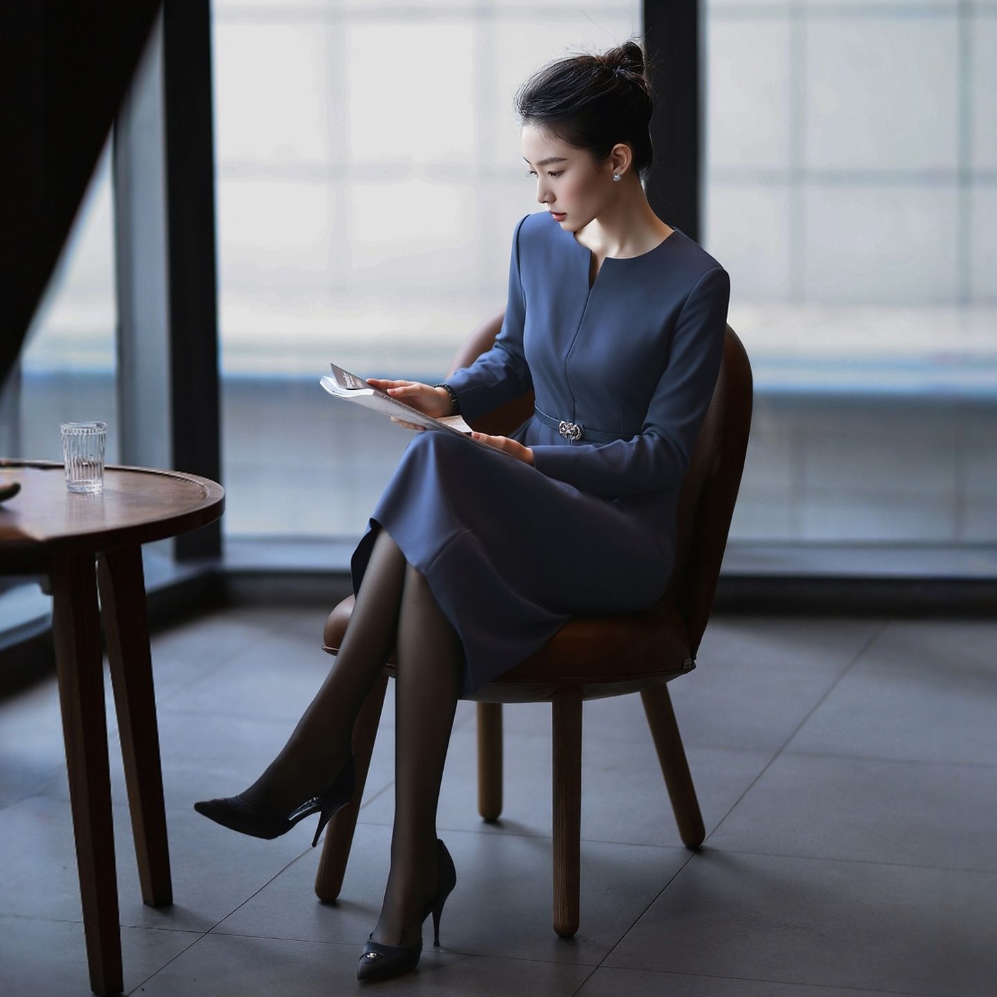 Formal Occasion Beautiful Dress with Defined Shoulders, Hall Bureau Style, Elegant and Sophisticated Blazer Dress